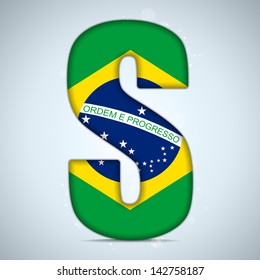 Vector - Brazil Flag Brazilian Alphabet Letters Words