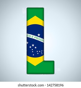 Vector - Brazil Flag Brazilian Alphabet Letters Words