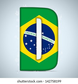 Vector - Brazil Flag Brazilian Alphabet Letters Words