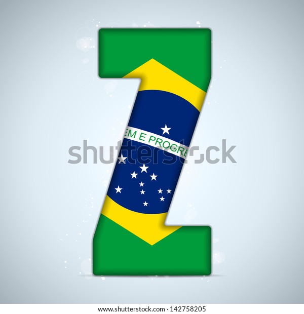 Vector Brazil Flag Brazilian Alphabet Letters Stock Vector (Royalty ...