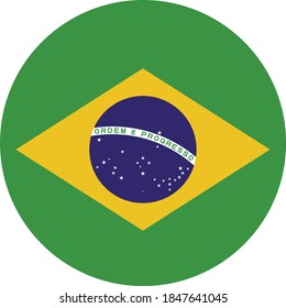 Vector - Brazil Flag Button Icon