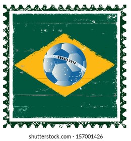 Vector Brazil flag like stamp in grunge style