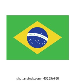 vector brazil flag over white  background  