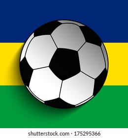 Vector - Brazil Flag with Soccer Ball Background