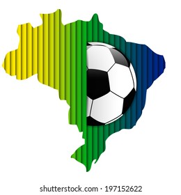 Vector - Brazil Flag with Soccer Ball Background