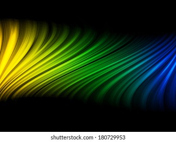 Vector - Brazil Flag Wave Yellow Green Blue Background