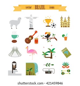 Vector Brazil icons set. svg