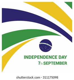 Vector Brazil Independence Day 7 September Celebration Card. abstract flag lines background. Illustration