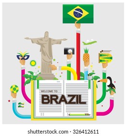 vector Brazil jesus Soccer camera pineapple leaves Hornbill Tourism music arm and hand