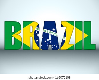 Vector - Brazil Letters with Brazilian Flag