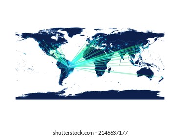 Mapa del Vector Brasil sobre fondo blanco adecuado para la tecnología, la innovación o los conceptos de exportación. El archivo es adecuado para la edición digital y las impresiones de gran tamaño.