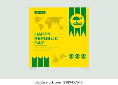 Vector brazil Republic day psd design template for social media post Festival Poster