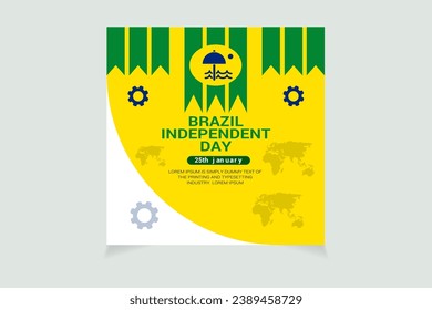 Vector brazil Republic day psd design template for social media post Festival Poster