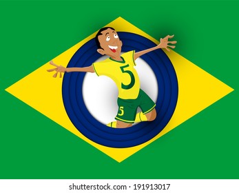 Vector - Brazil Soccer Player with Uniform