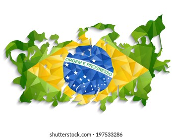 Vector - Brazil Sport Fan with Flag and Horn