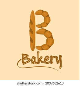 Vector bread bakery logo latter B illustration icon