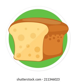 Vector Bread Flat Round Icon