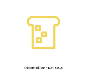 vector bread icons line color on white - Vector