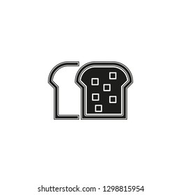 vector bread loaf - bakery symbol, nutrition illustration icon