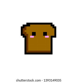 Vector bread pixel art color