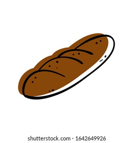 Vector bread with a white background. Vector illustration.