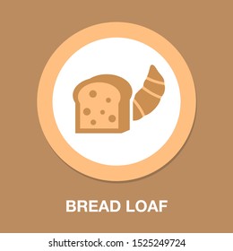 vector breakfast bread loaf - bakery symbol, nutrition illustration icon