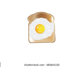 Vector breakfast concept with egg and toast. Good morning vector concept. 