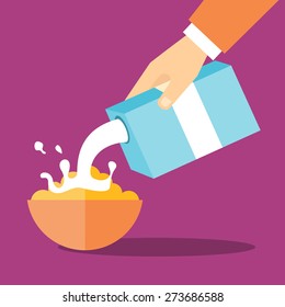 Vector breakfast flat illustration