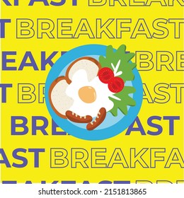 Vector breakfast food on a plate