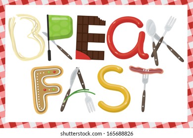 Vector breakfast lettering