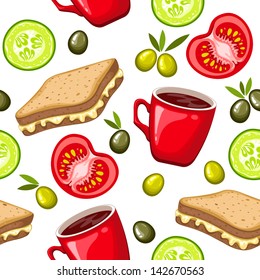 vector breakfast pattern
