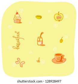 Vector breakfast set