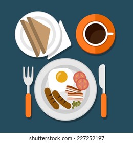 vector breakfast set
