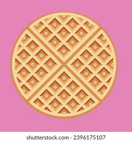 waffers de desayuno vectorial aislados en fondo rosa