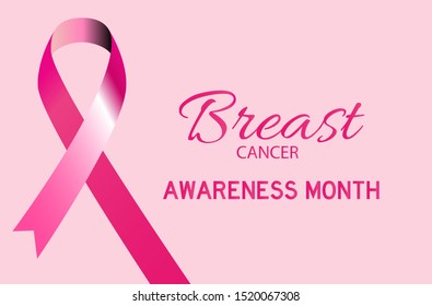 Vector Breast Cancer Awareness Calligraphy Poster Design for october event.