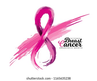 vector Breast Cancer Awareness Month . vector illustration. pink ribbon as a symbol of the fight against breast cancer. month of disease prevention October