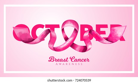 vector Breast Cancer Awareness Month (Pink ribbon) . Element for design business cards, invitations, gift cards, flyers and brochures