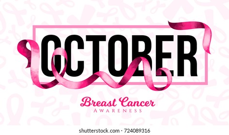 vector Breast Cancer Awareness Month (Pink ribbon) . Element for design business cards, invitations, gift cards, flyers and brochures