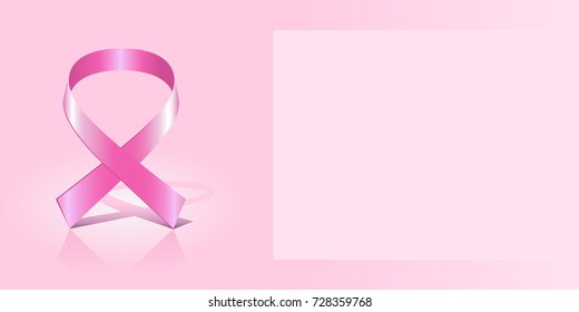 Vector Breast Cancer Awareness Poster Design. Stroke Pink Ribbon. October is Cancer Awareness Month