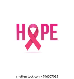 Vector Breast Cancer Awareness Poster Design. Stroke Pink Ribbon. October is Cancer Awareness Month with black background