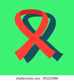 Vector Breast cancer awareness red ribbon 