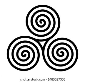 Vector breton and celtic original spiral triskel symbol