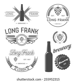 Vector brewing labels and design elements.