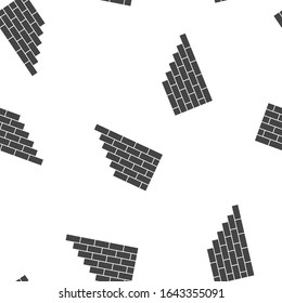 Vector brick icon. Illustration of brickwork. Brick wall icon seamless pattern on a white background.