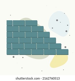 Icono de ladrillo vector. Ilustración de ladrillos. Icono de pared de ladrillo sobre fondo multicolor. Capas agrupadas para una ilustración de edición sencilla. Por tu diseño.