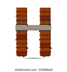 vector brick letter logo H isolated symbol