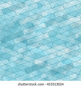 Vector Brick Wall Azure Background. Abstract Stone Pattern