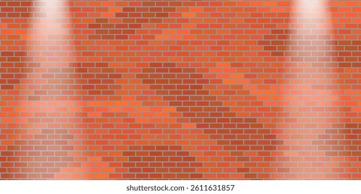 Vector Brick Wall Background. Abstract Red Brick Pattern.