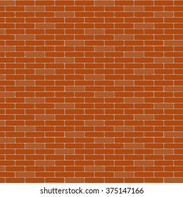 The vector brick wall. Background. Stretcher bond. Fired brick.
