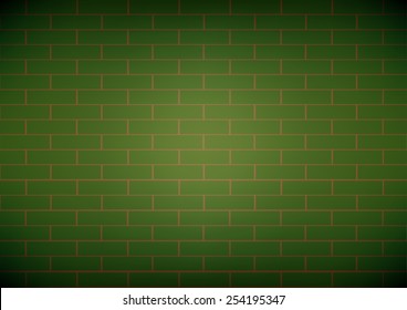 Vector brick wall green background